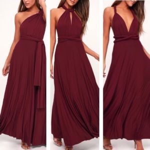 Burgundy Maxi Infinity Dress: BRIDESMAID